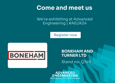 Boneham & Turner exhibiting at Advanced Engineering 2024